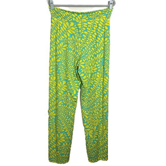 Trina Turk Pants Trellis Print Swim Cover Up Pants Green and Blue Size Large - Picture 3 of 11